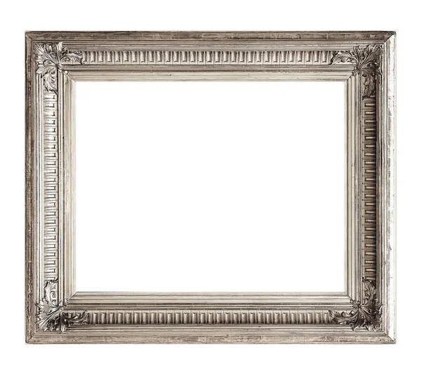 gümüş çerçeve beyaz arkaplanda izole edildi