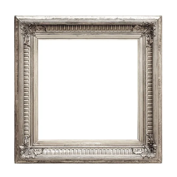 gümüş çerçeve beyaz arkaplanda izole edildi