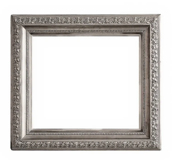 gümüş çerçeve beyaz arkaplanda izole edildi