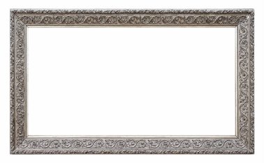 gümüş çerçeve beyaz arkaplanda izole edildi