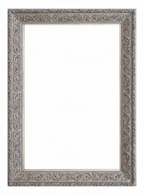 gümüş çerçeve beyaz arkaplanda izole edildi