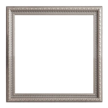 gümüş çerçeve beyaz arkaplanda izole edildi