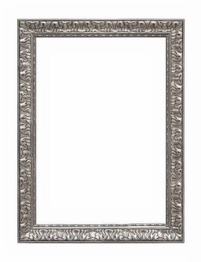 gümüş çerçeve beyaz arkaplanda izole edildi