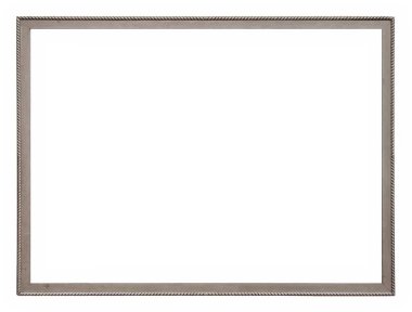 gümüş çerçeve beyaz arkaplanda izole edildi