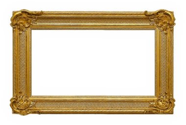 altın çerçeve beyaz arkaplanda izole edildi