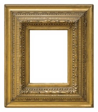 altın çerçeve beyaz arkaplanda izole edildi