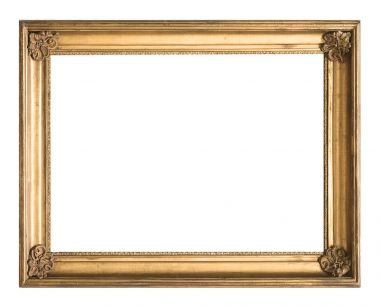altın çerçeve beyaz arkaplanda izole edildi