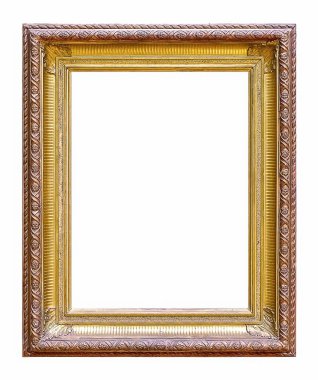 altın çerçeve beyaz arkaplanda izole edildi