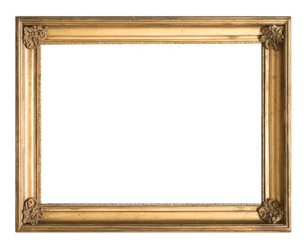 Gouden frame geïsoleerd op witte achtergrond — Stockfoto