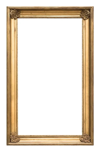 Gouden frame geïsoleerd op witte achtergrond — Stockfoto