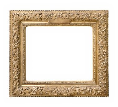 Beyaz arka plan üzerinde izole yaldızlı çerçeve