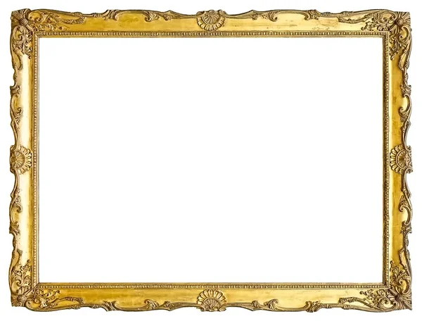 Moldura dourada isolada no fundo branco — Fotografia de Stock