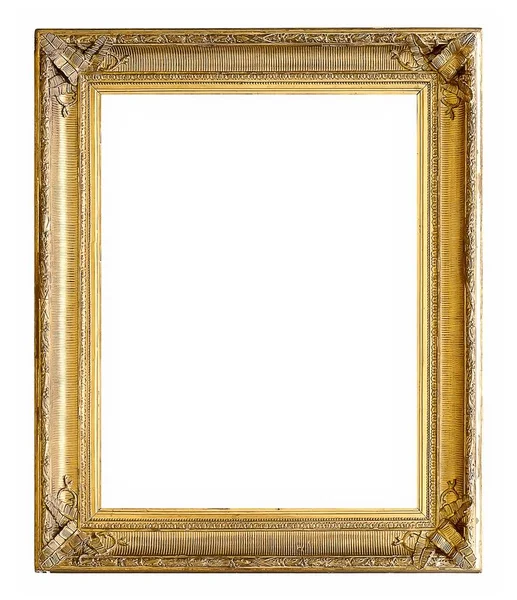 Verguld frame geïsoleerd op witte achtergrond — Stockfoto