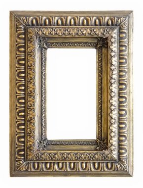 Beyaz arka plan üzerinde izole yaldızlı çerçeve