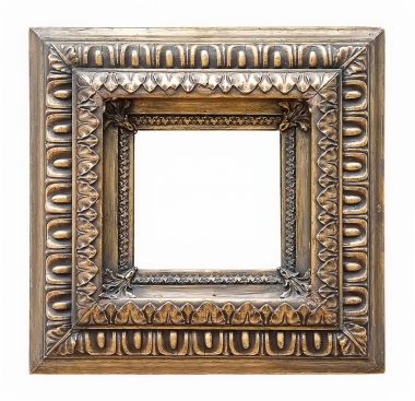 Beyaz arka plan üzerinde izole yaldızlı çerçeve