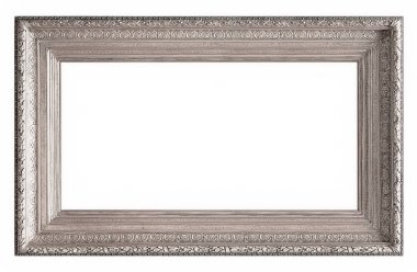 gümüş çerçeve beyaz arkaplanda izole edildi