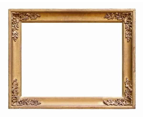 Vergoldeter Rahmen isoliert auf weißem Hintergrund — Stockfoto