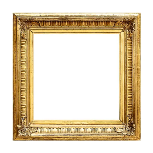 Позолочена рамка ізольована на білому тлі — стокове фото