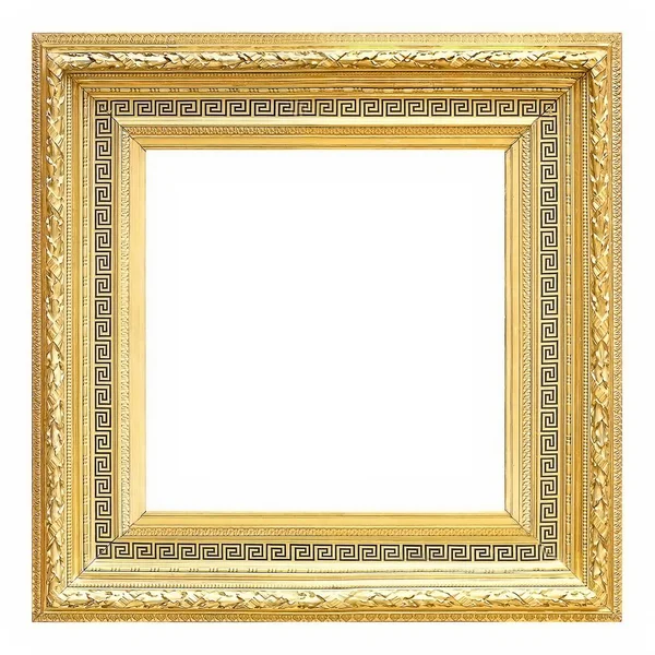 Moldura dourada isolada no fundo branco — Fotografia de Stock