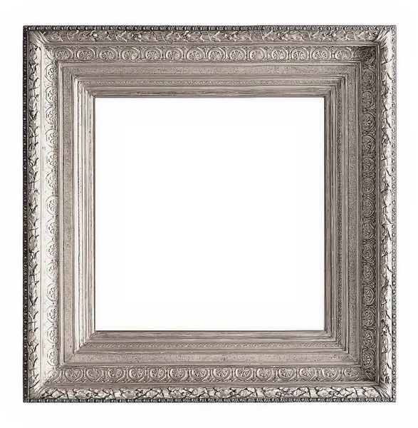 Zilveren frame geïsoleerd op witte achtergrond — Stockfoto