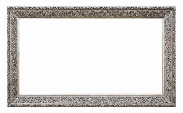 Zilveren frame geïsoleerd op witte achtergrond — Stockfoto