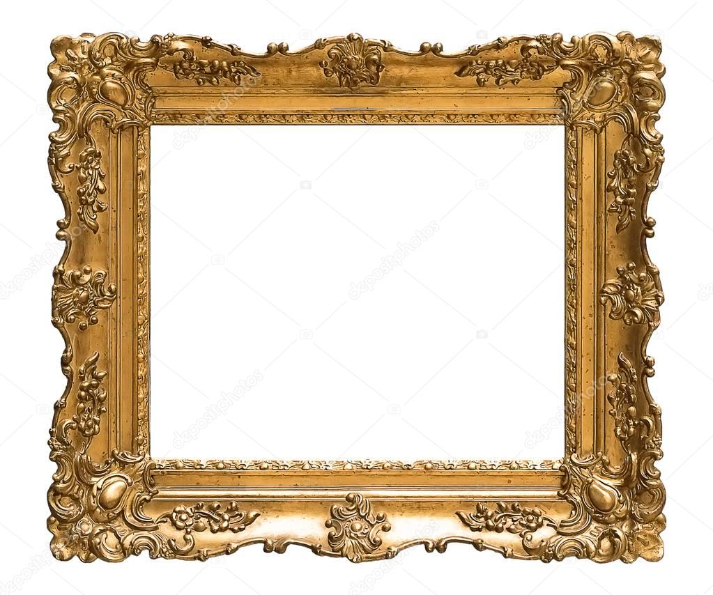 Gilded frame isolated on white background