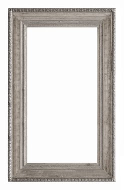 gümüş çerçeve beyaz arkaplanda izole edildi