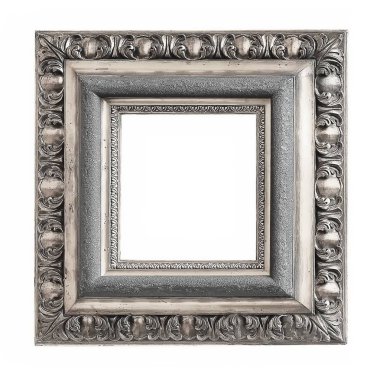 gümüş çerçeve beyaz arkaplanda izole edildi