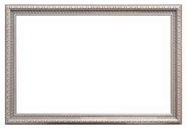 gümüş çerçeve beyaz arkaplanda izole edildi