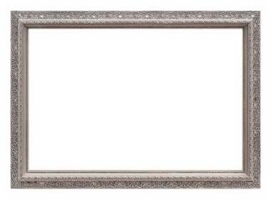 gümüş çerçeve beyaz arkaplanda izole edildi