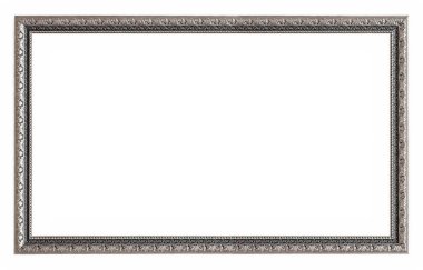 gümüş çerçeve beyaz arkaplanda izole edildi