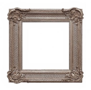 gümüş çerçeve beyaz arkaplanda izole edildi