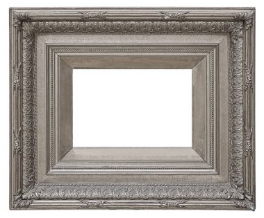 gümüş çerçeve beyaz arkaplanda izole edildi
