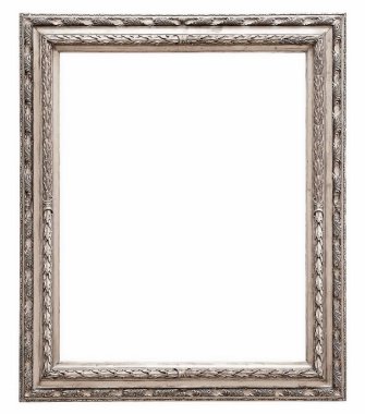 gümüş çerçeve beyaz arkaplanda izole edildi