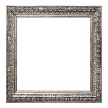 gümüş çerçeve beyaz arkaplanda izole edildi