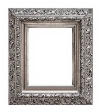 gümüş çerçeve beyaz arkaplanda izole edildi