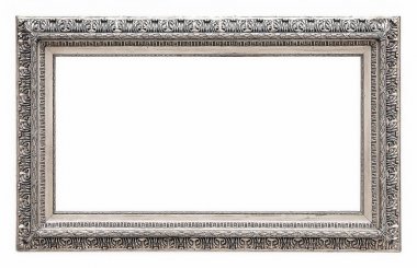 gümüş çerçeve beyaz arkaplanda izole edildi