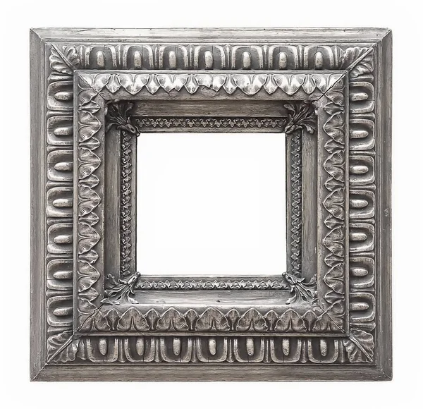 gümüş çerçeve beyaz arkaplanda izole edildi