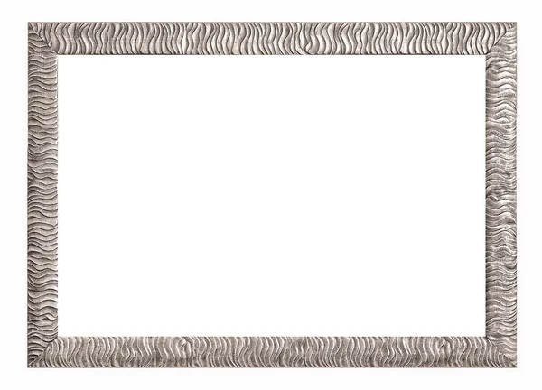 Moldura de prata isolado no fundo branco — Fotografia de Stock