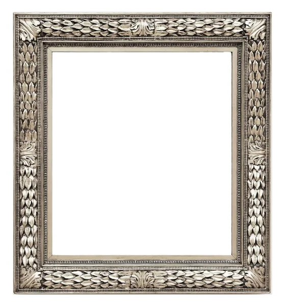 Zilveren frame geïsoleerd op witte achtergrond — Stockfoto