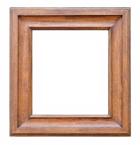 Houten frame geïsoleerd op witte achtergrond — Stockfoto