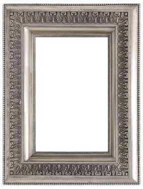 gümüş çerçeve beyaz arkaplanda izole edildi