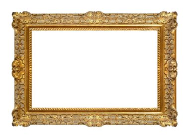Beyaz bir arka plan üzerinde başyapıtlarından için altın çerçeve