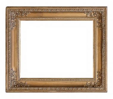 Beyaz bir arka plan üzerinde başyapıtlarından için altın çerçeve