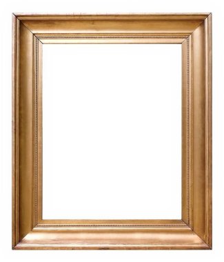 Beyaz bir arka plan üzerinde başyapıtlarından için altın çerçeve
