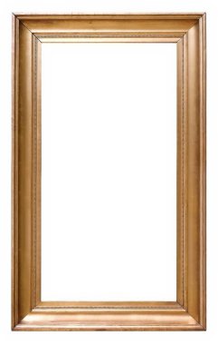 Beyaz bir arka plan üzerinde başyapıtlarından için altın çerçeve
