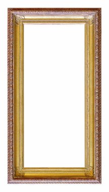 Beyaz bir arka plan üzerinde başyapıtlarından için altın çerçeve