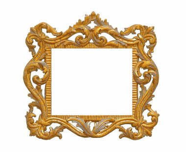 Beyaz bir arka plan üzerinde başyapıtlarından için altın çerçeve