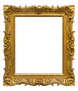 Beyaz bir arka plan üzerinde başyapıtlarından için altın çerçeve