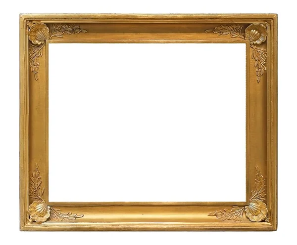 Marco de oro para obras maestras sobre fondo blanco — Foto de Stock